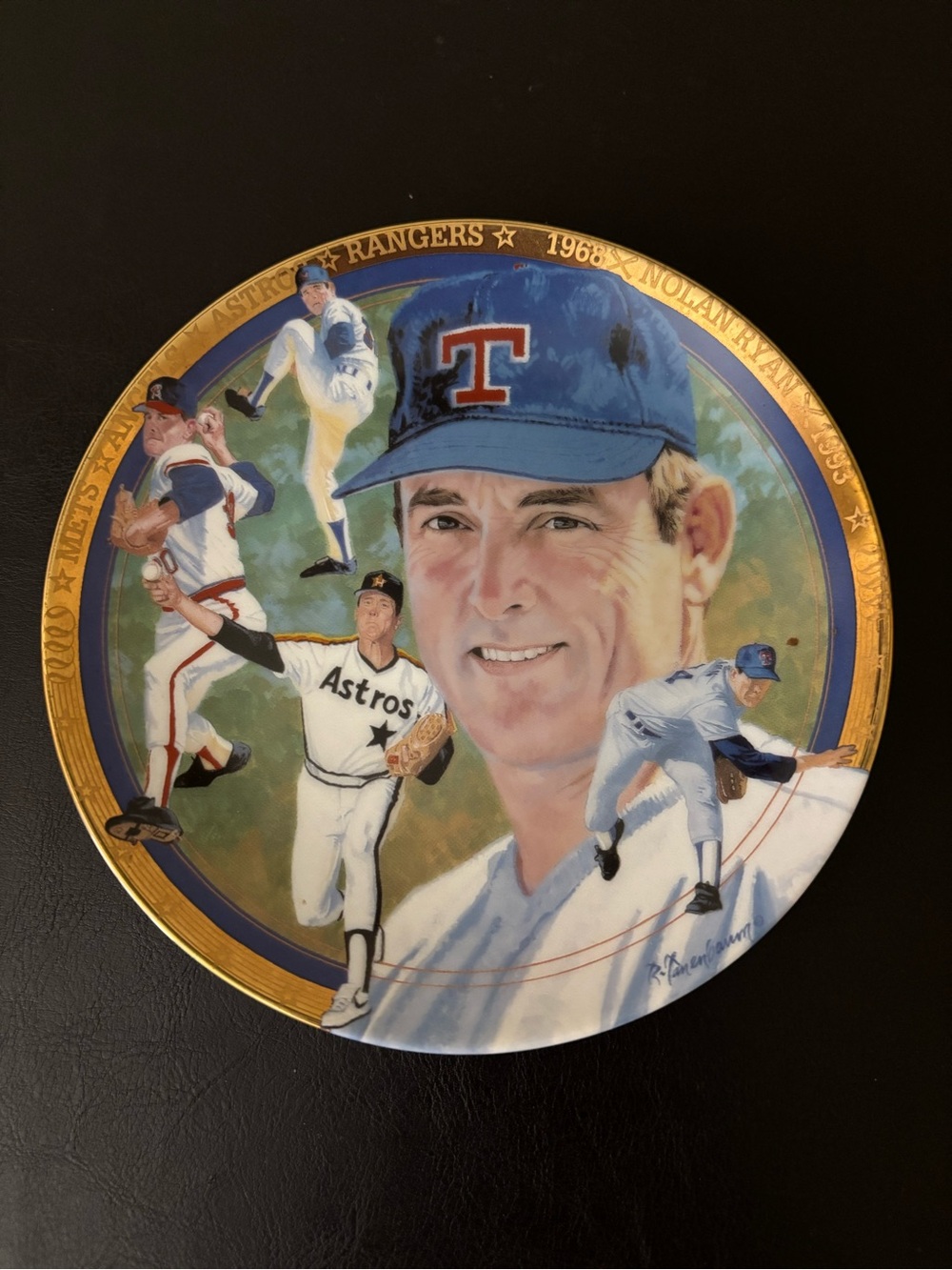 Texas Rangers Commemorative Baseball Plate - Nolan Ryan